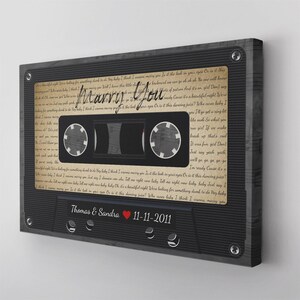 Personalized Song Lyrics Cassette Tape Canvas Wall Art #C6 zdjęcie 2