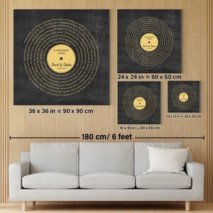 Personalized Song Lyrics Canvas, Custom Quote Wall Art, Romantic Anniversary or Valentine’s Day Gift for Husband, Wife and Couple image 5