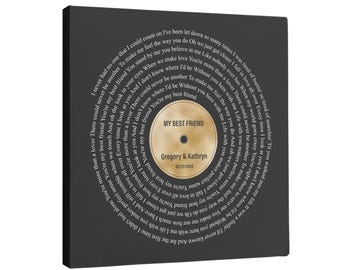 First (1st) Wedding Anniversary Gifts: Vinyl Record with Song Lyrics - Traditional, Meaningful, Sentimental, Romantic, Keepsake, Wonderful