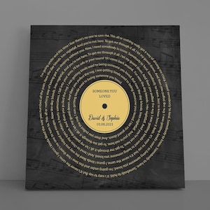 1er 2e 3e 5e 10e 20e anniversaire de mariage, cadeau d'anniversaire de mariage, impression des paroles de M. & Mme encadrée, n'importe quelle chanson, n'importe quel artiste, Saint-Valentin # A15