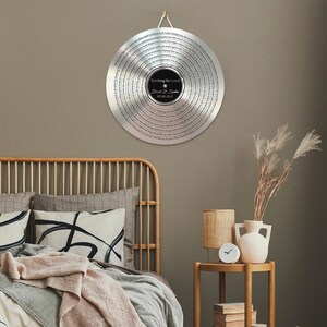 20th Anniversary Gift for Him, Unique Platinum Sound Wave Art Keepsake #T3 image 14