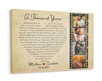 Wedding Song First Dance Lyrics - Your Wedding Photo Frame, Heart Shaped Couples, Anniversary Newlywed Gift