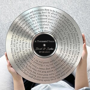 20th Anniversary Gift for Him, Unique Platinum Sound Wave Art Keepsake #T3 Without Photo