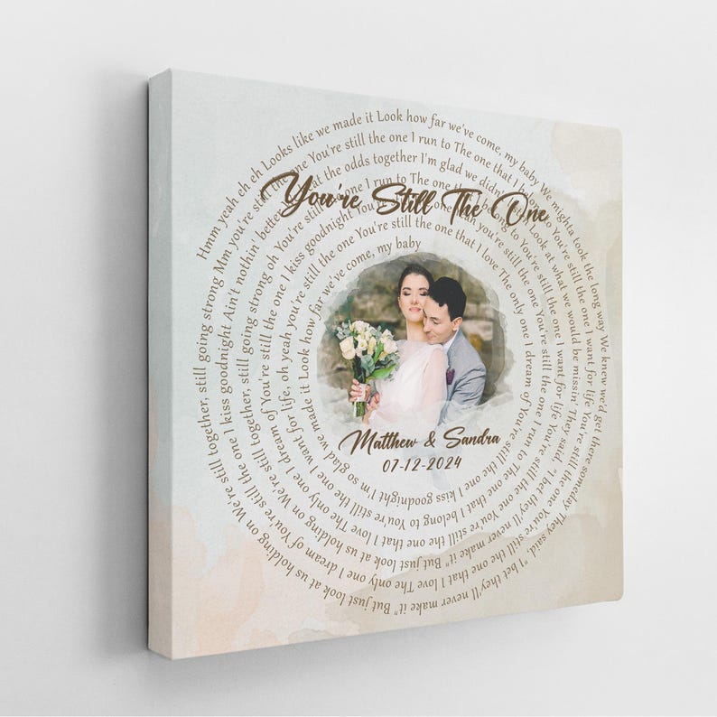 Personalized Song Lyrics Canvas, Custom Quote Wall Art, Romantic Anniversary or Valentine’s Day Gift for Husband, Wife and Couple image 11
