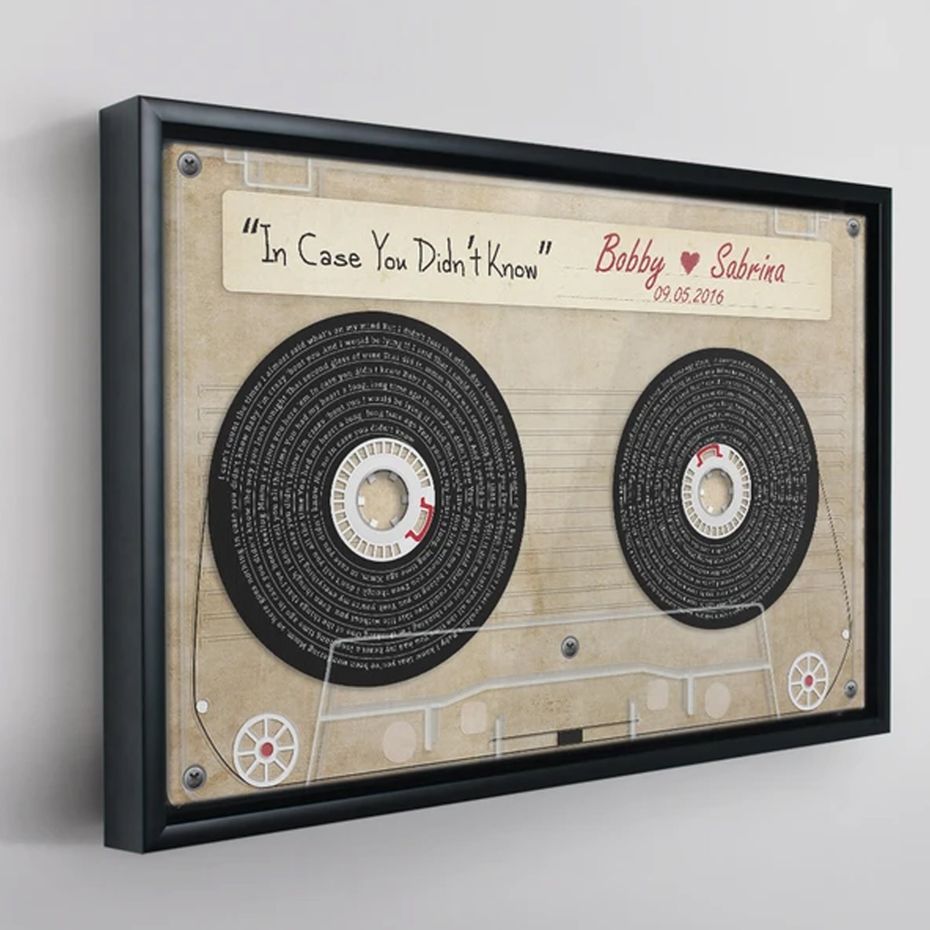 Personalized Music Song Lyrics Cassette Tape Canvas Wall Art Etsy