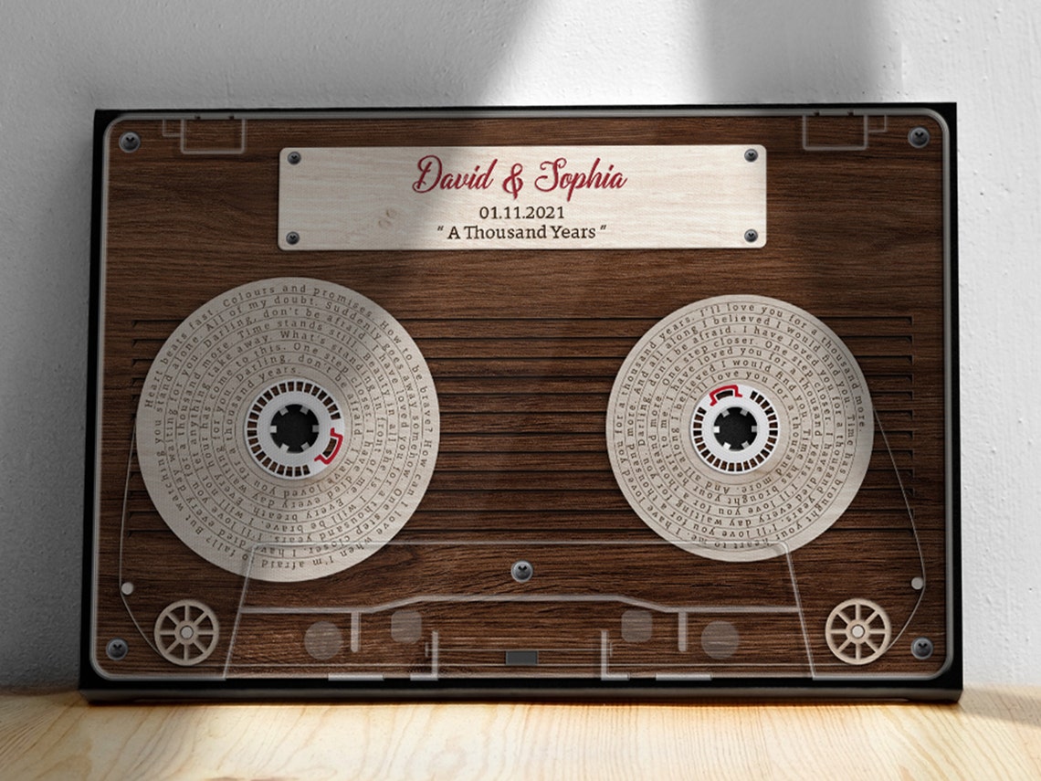 Personalized Music Song Lyrics Cassette Tape Canvas Wall Art Etsy