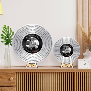 20th Anniversary Gift for Him, Unique Platinum Sound Wave Art Keepsake #T3 image 6