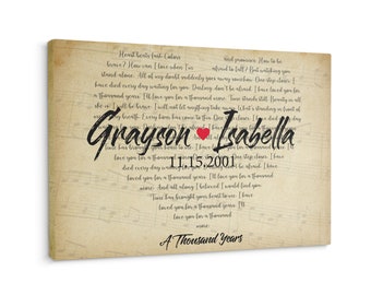 Personalized First Wedding Anniversary Gifts: 1st Vinyl Record with Song Lyrics - Traditional, Sentimental, Romantic, Keepsake, Wonderful