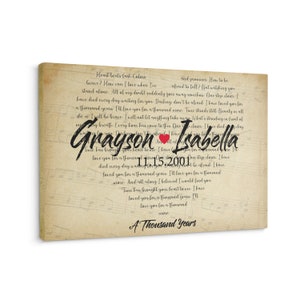 Custom Poem Canvas Print Sign Song Lyric Love Letter Inspirational Quote Wall Art, Couple Valentine Anniversary Newlywed Bridal Shower #A21