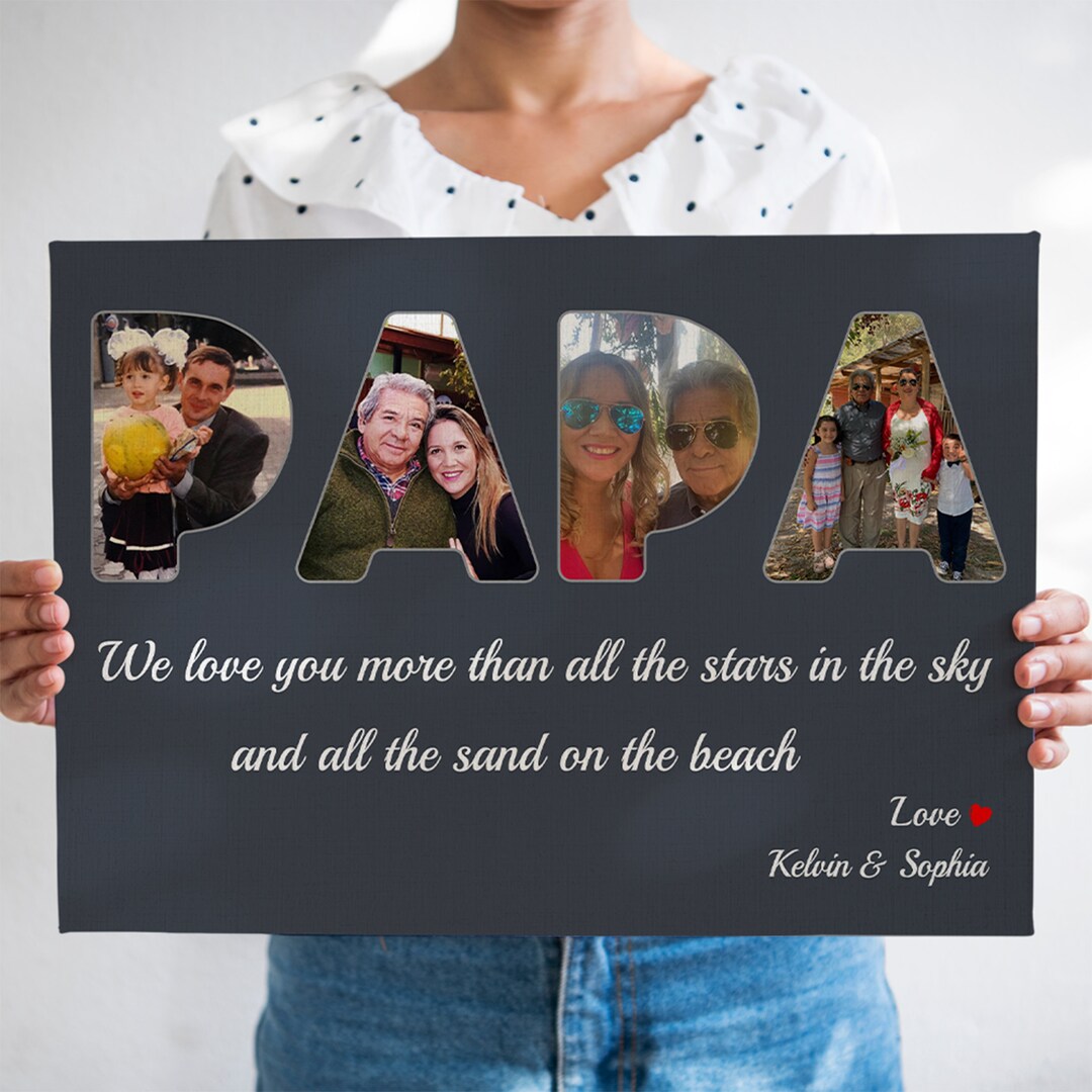 I Love You Papa - Family Personalized Custom Horizontal Canvas - Birthday Gift For Dad, Grandpa