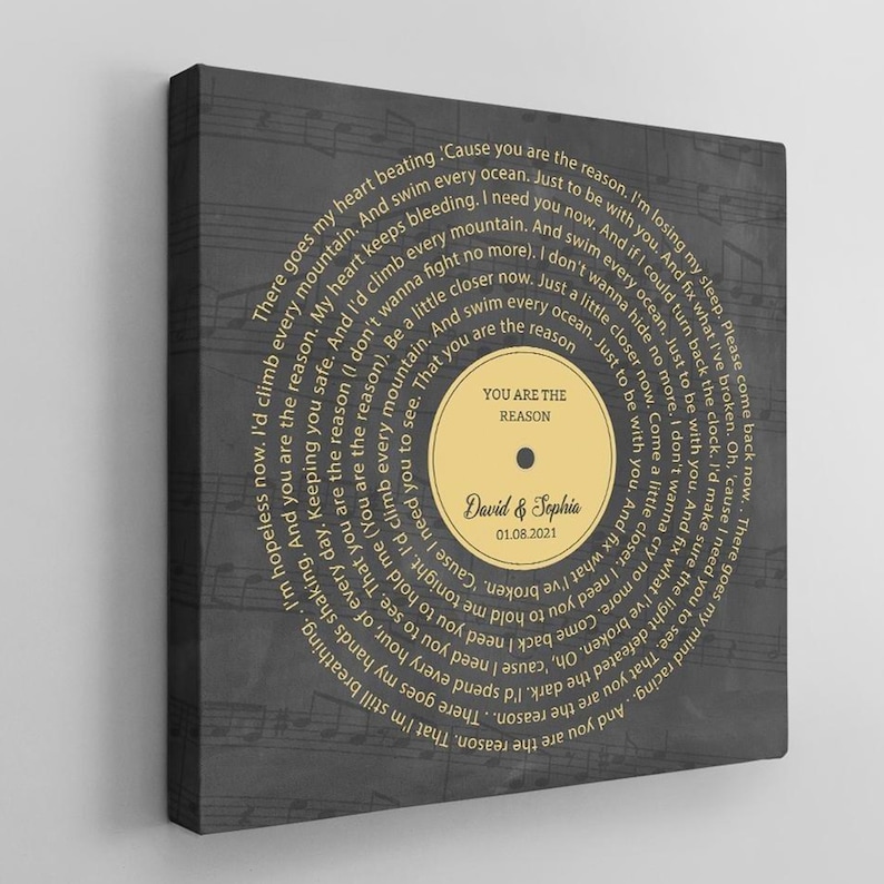 Any Song Lyrics Personalised Print Vinyl Record Song Lyrics Etsy