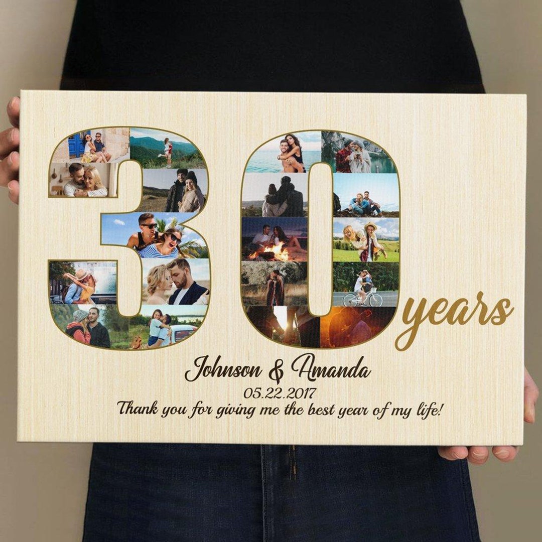 30th Anniversary Gift, 30 Year Anniversary, Personalized Photo Frame