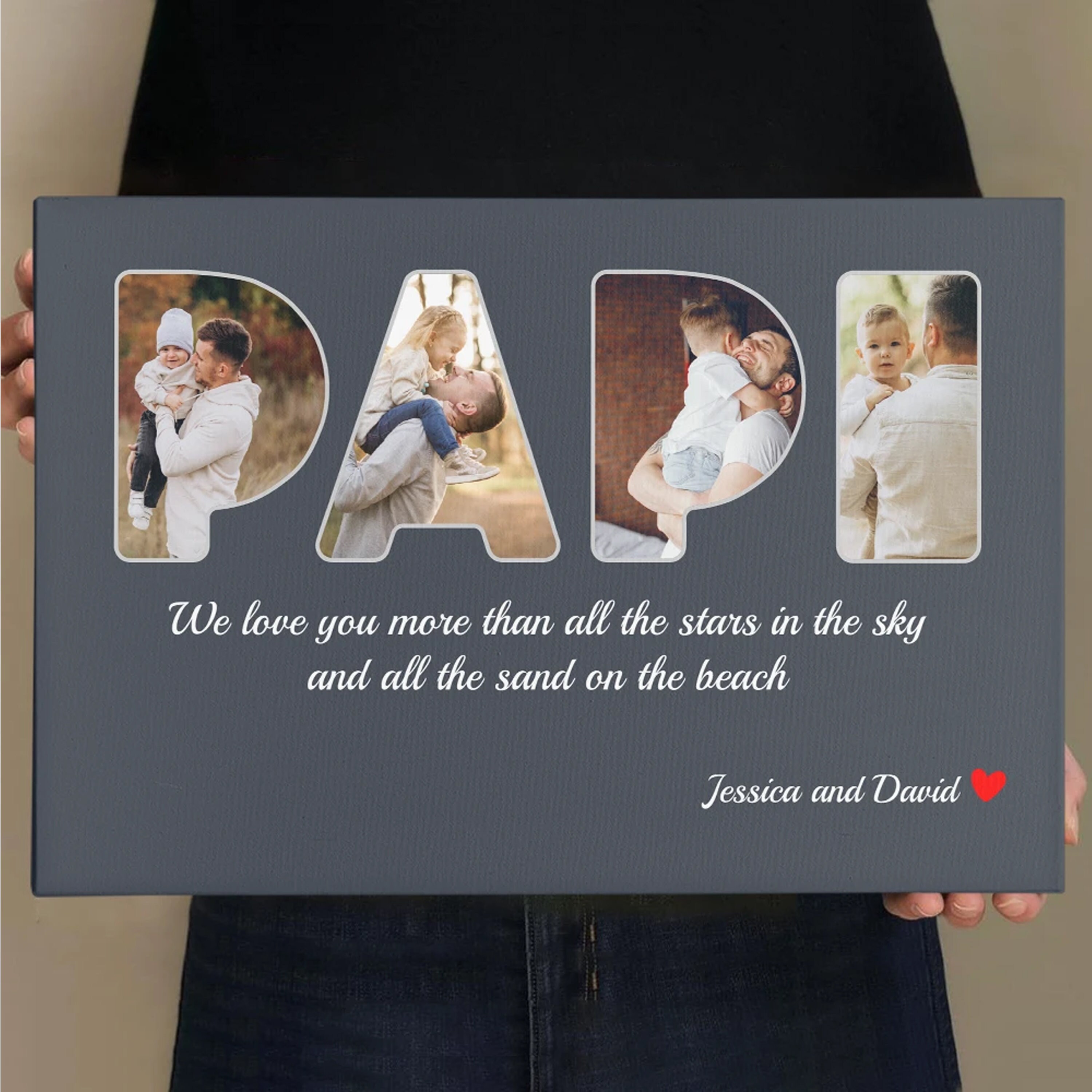 Photo Collage Canvas Frame Father's Day Gift for Dad Etsy