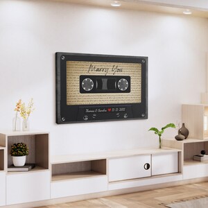 Personalized Song Lyrics Cassette Tape Canvas Wall Art #C6 zdjęcie 7