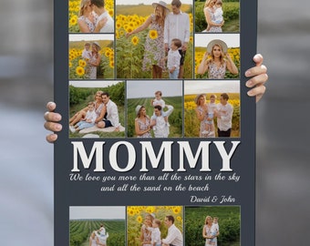 Personalized Canvas Photo Prints Wall Art, Custom Photo Collage Canvas ,Gifts For Mom, Personalized Art For Mommy, Mother's Day Gift 2021