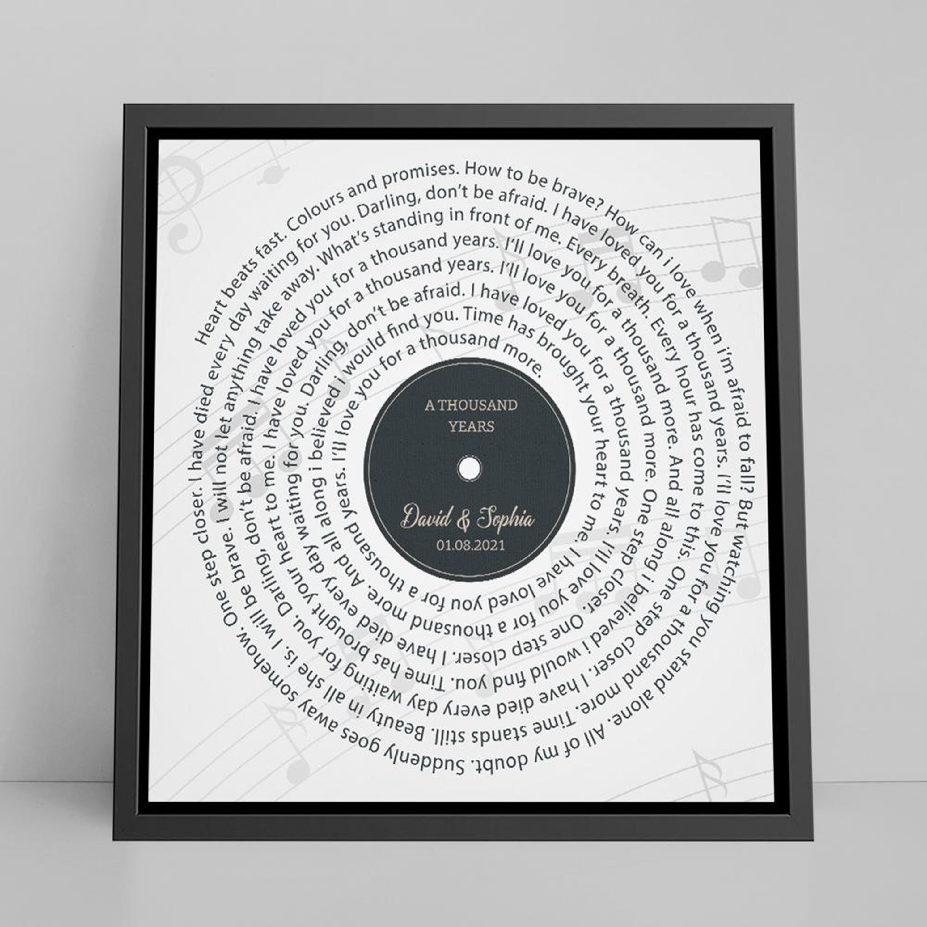 Personalized Authentic Framed Platinum Vinyl Record – Vinylux