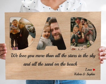 Photo Collage For Dad Papa Daddy Pops Grandpa Personalized Canvas Fathers Day 2021 Love Letter Canvas Gift For Grandparent Picture Frame