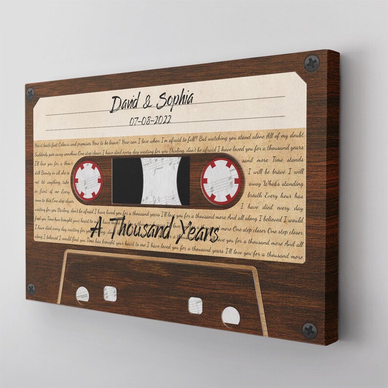 Custom 5th Anniversary for Him: Sound Wave Art, Wood Anniversary Voice Recording Gift, Personalized Anniversary Canvas, Happy Valentines Day image 2