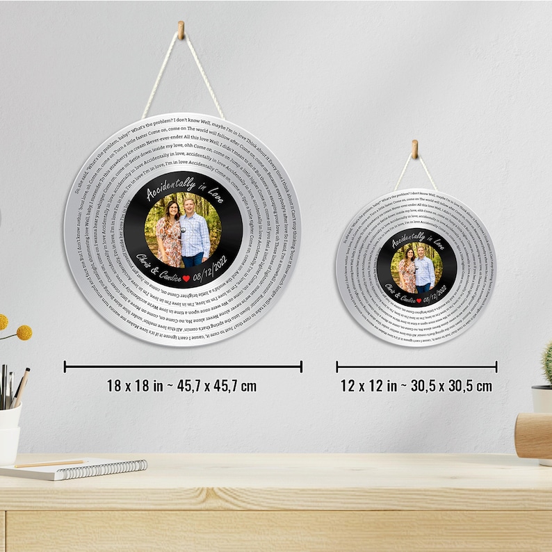 20th Anniversary Gift for Him, Unique Platinum Sound Wave Art Keepsake #T3 image 5