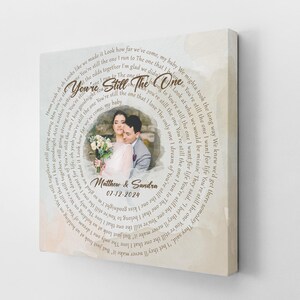Personalized Song Lyrics Canvas, Custom Quote Wall Art, Romantic Anniversary or Valentine’s Day Gift for Husband, Wife and Couple image 9