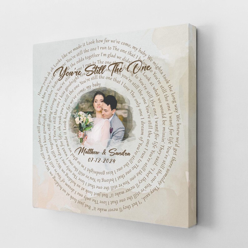 Personalized Song Lyrics Canvas, Custom Quote Wall Art, Romantic Anniversary or Valentine’s Day Gift for Husband, Wife and Couple image 9