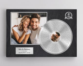 Custom Handmade Framed Our First Dance Print on Canvas, 10th 20th 25th Silver Anniversary Gift, Memory Photo, Picture, Favorite Love Song