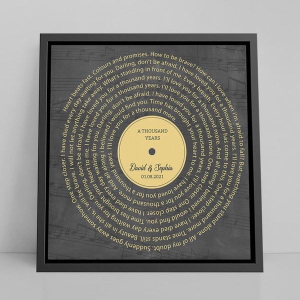 Anniversary Gift for Husband - Birthday Gift For Him - Boyfriend Gift - Song Lyrics Wall Art - Cotton Anniversary Gift, 2nd anniversary gift