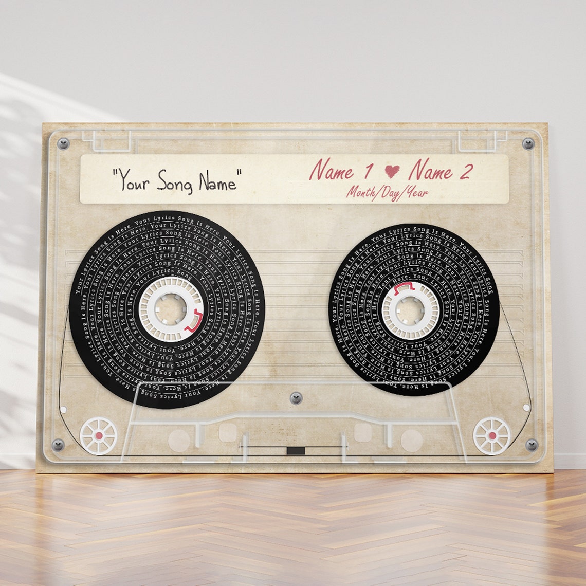 Personalized Music Song Lyrics Cassette Tape Canvas Wall Art Etsy