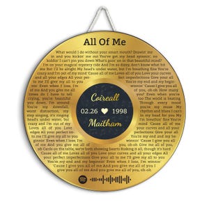 Personalized Golden Anniversary: Song Lyrics Vinyl Record Art - Keepsake, Gift