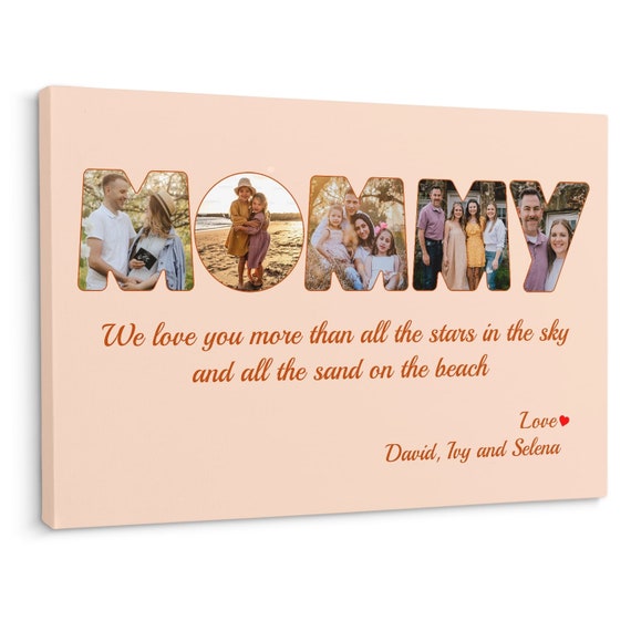 Custom Mom Photo Collage Canvas Sign Framed Personalized Mommy Gift Mothers Day Gift Birthday Mother Present Print Digital Printed