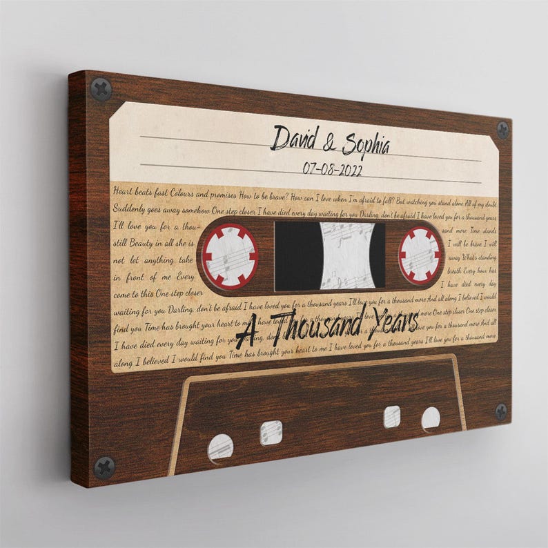 Custom 5th Anniversary for Him: Sound Wave Art, Wood Anniversary Voice Recording Gift, Personalized Anniversary Canvas, Happy Valentines Day image 4