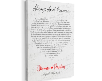 Tenth (10th) Wedding Anniversary Gifts: Vinyl Record with Song Lyrics - Traditional, Meaningful, Sentimental, Romantic, Keepsake, Wonderful