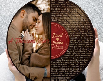 Any Song Lyrics On Round Sign Wall Art: Personalized Music Song Lyrics, Valentines Day Gift, Personal Wall Decoration