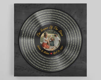 Personalized 1st Wedding Anniversary Gifts: Vinyl Record with First Song Lyrics - Traditional, Sentimental, Romantic, Keepsake, Wonderful