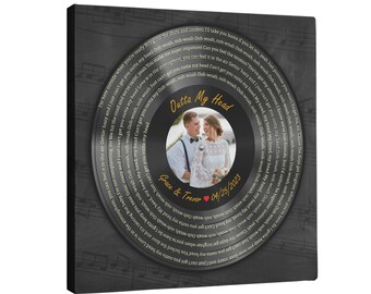 Vinyl Record Mixtape Two Sided, Black, Fully Custom + Songs - Your Amazing Playlist On Vinyl - 2nd, 4th and 12th, 5th Wood Anniversary #S1