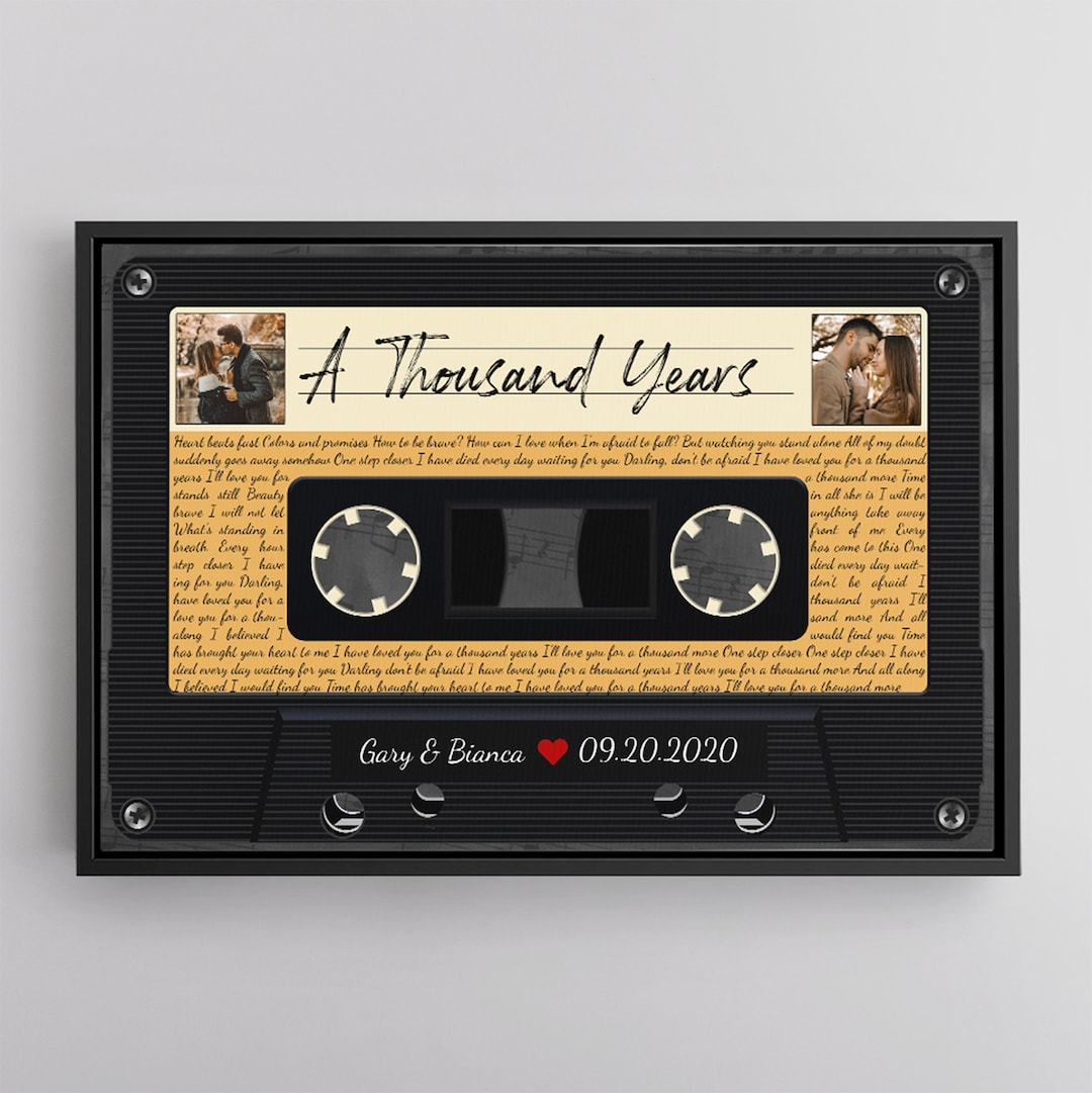 Any Song Lyrics on Canvas Wall, Personalized Music Song Lyrics Cassette