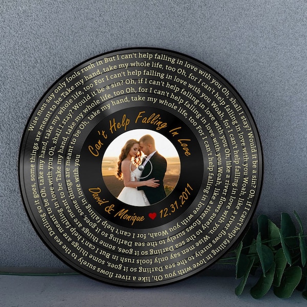 Personalized Vinyl Record, Custom Vinyl Record Framed, Platinum Vinyl Record, Music Award, Music Plaque, Wedding gift for her, gift for him