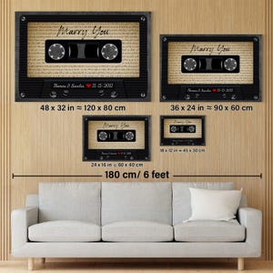 Personalized Song Lyrics Cassette Tape Canvas Wall Art #C6 No Photo