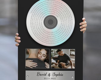 Boyfriend Valentines Gift- Framed Song Lyrics with Photo, Boyfriend Gift, Valentines Day Gift for Girlfriend, Personalized Photo Frame