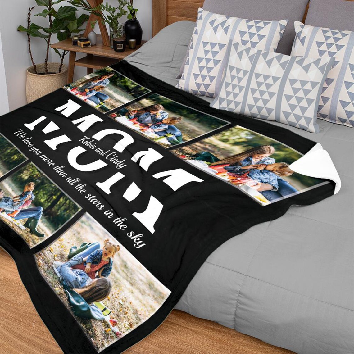 Mothers Day Blanket Photo Collage Photo Quilt Memorial Blanket Etsy