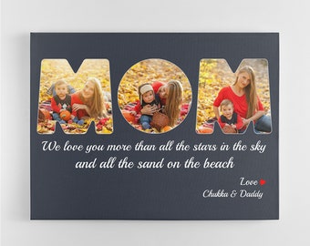 Mom Custom Photo, Mom Photo Collage, Personalize Canvas Photo, Family Photo, Mother's Day Gift, Canvas For Mom, Personalized Gift for Mom