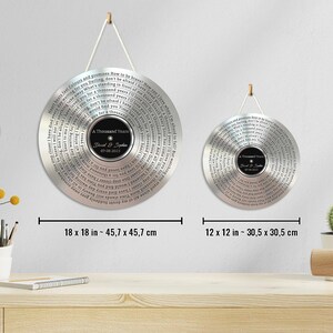 20th Anniversary Gift for Him, Unique Platinum Sound Wave Art Keepsake #T3 image 13