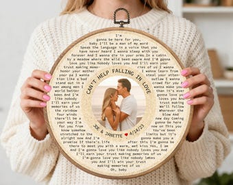 Personalized Song Lyrics Photo Canvas Print: First Dance Anniversary Custom Sign - Favorite Song Canvas Print 1st Anniversary Custom Framed