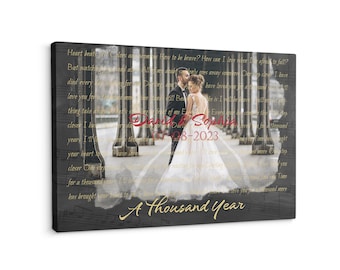 Our Wedding Song Lyrics Print Valentine's Day Gift For Husband Or Wife, Our First Dance Song Lyrics Wall Art Wedding Anniversary Photo Gift
