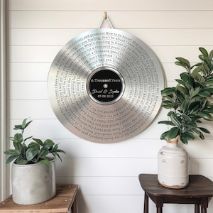 20th Anniversary Gift for Him, Unique Platinum Sound Wave Art Keepsake #T3 image 11