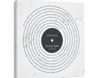 Our Wedding Song: Custom First Dance Lyrics on Canvas, Add Names + Date, Modern Wedding Gift, Anniversary Idea, Gifts for Her, Gifts for Him