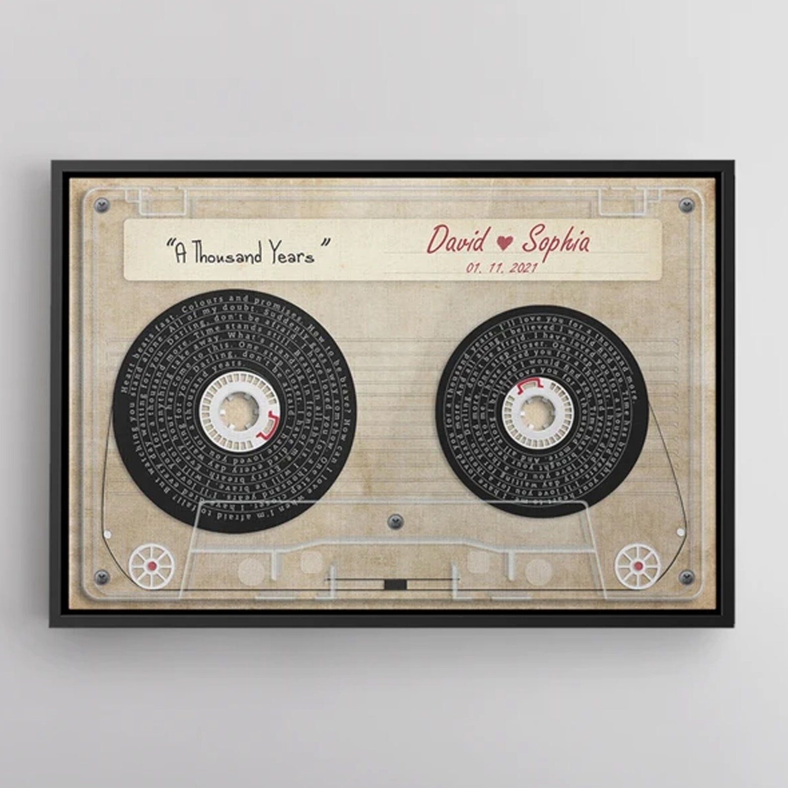 Personalized Music Song Lyrics Cassette Tape Canvas Wall Art Etsy