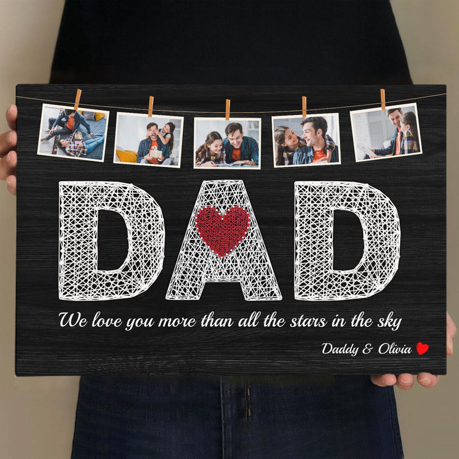 Daddy Picture Collage Father Day Picture Frame Stepped up Etsy