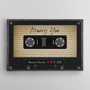Personalized Song Lyrics Cassette Tape Canvas Wall Art #C6 zdjęcie 3