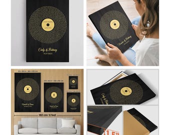 Personalized Wedding Canvas, Wedding Music Song Lyric Canvas Art Choose Any Song Personalized Gift for Couple, Premium Durable Coated @P1
